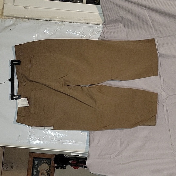 Cropped Khaki Pants High Waist Career Casual Trousers Size 20W - Picture 4 of 6